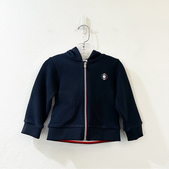 Jacadi Baby Zip Up Sweatshirt Hoodie in Marine size 24M - Picture 4 of 10